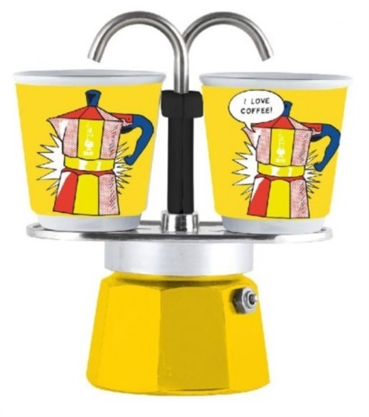 CAFF.MINI EXPRESS 2 CUPS + 2 BICCH LICHTENSTEIN X4pezzi