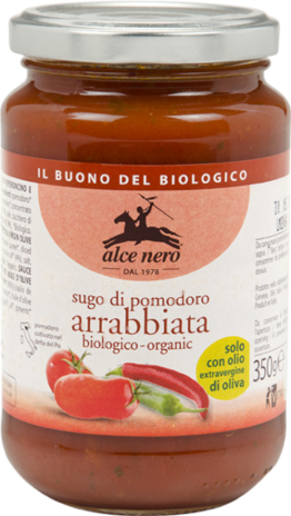 SUGO DI POMODORO ALL&#39;ARRABBIATA BIO 12x0,350